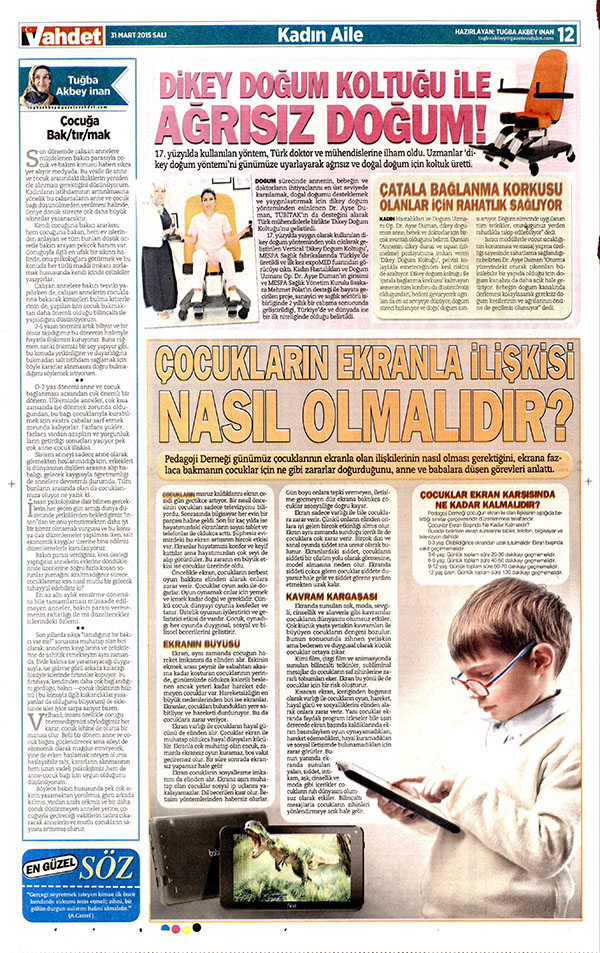 Vahdet Gazetesi - Ağrısız Doğum